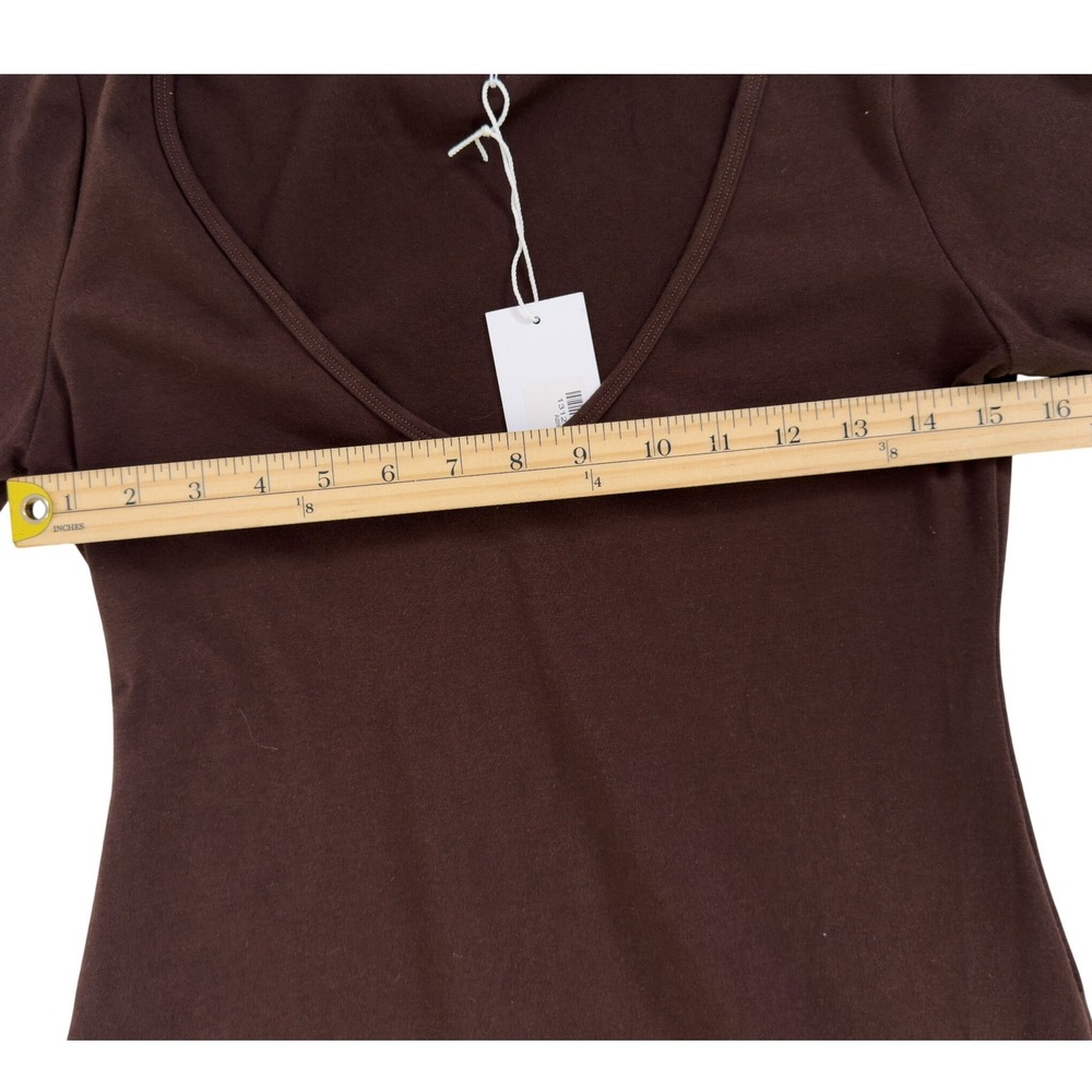 Reformation Aubriella Knit Dress Cafe V-neck Body con Organic Cotton - Large - Picture 3 of 7